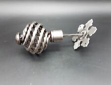 Ancienne Poignée porte fer forgé torsadé + rosace L 18 cm Ø 7.5 cm