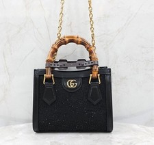 Gucci Sac Tote Mini Diana en Bambou en Cristal Noir 707449 148617659