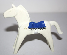 PLAYMOBIL 3798 CHEVAL BLANC COUVERTURE BLEUE CHASSEUR DE PRIMES WESTERN