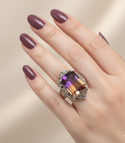 Bague argent 925 ame trine - 925, amétrine