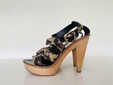 Sandales print léopard CHRISTIAN DIOR Modèle Initiales - Pointure 38 1/2