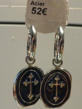 DESTOCKAGE BOUTIQUE BIJOUX - (33) - BOUCLES D'OREILLES en ACIER - NEUVES !