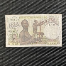 AFRIQUE OCCIDENTALE FRANÇAISE: 10 Francs 28/10/1954, Pick 37L, TTB/VF 🇫🇷