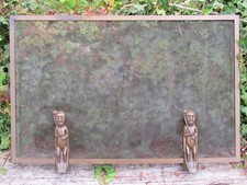 08J5 ANCIEN PARE FEU GRILLE DE CHEMINEE STATUE BRONZE ANTON PRINNER CIRCA 1930