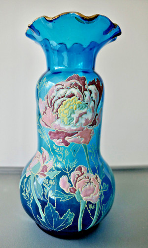 Vase legras verre émaillé - legras, en