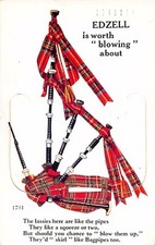 Scotland - EDZELL - Sachet Postcard - Bagpipes