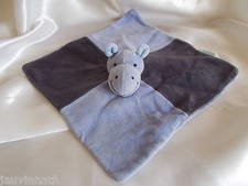 Doudou hippopotame mauve, bleu