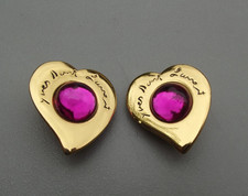 YVES SAINT LAURENT paris Boucles d oreilles forme de Cœur clips vintage signées