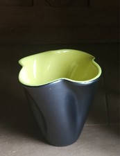 Vase Elchinger Céramique Verte Noire H 22 cm 