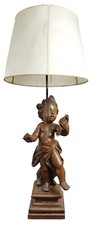 LAMPE CHÉRUBIN ANTIQUE. NOYER
