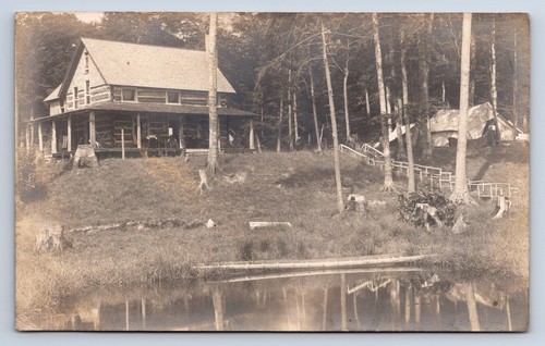 Vintage rppc john fisk lodge - rppc,