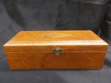 Coffret boîte à gants  ancien en cuir art déco 1930 intérieur capitonné