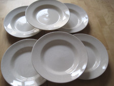 6 assiettes a soupe  en faïence lourde de France Vintage. Service Blanc Crème.