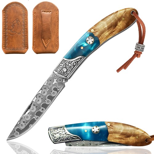 Pocket knife for men damascus - pocket,