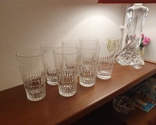 Suite de 7 verres en cristal taillé Tumbler Daum Nancy