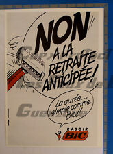 RASOIR BIC NON A LA RETRAITE ANTICIPEE publicité document advert 