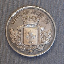 Médaille En Argent Ville De Soissons Société De Gymnastique Et De Tir