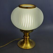 Lampe de Table Bille Verre Murano Design Rayé Base Laiton Vintage Ans ‘60
