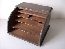 Classeur à rideau range courrier en bois et incrustation laiton 19ème de 33,5 cm