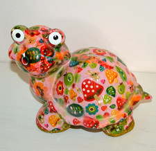 Tirelire céramique originale colorée POMME PIDOU TORTUE ZEPPY fait main