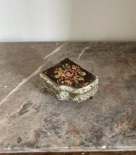 Ancien boite bijoux métal - boite,