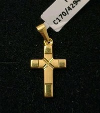 Pendentif Or 18K 750 Mls. Croix Brillant Mat. 18,1MM.