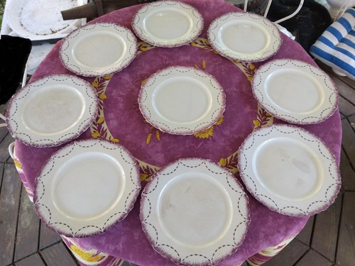 Assiettes plates faience - 9,
