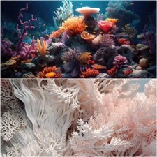 HD 3D Corail Aquarium Fond Autocollant Paysage Poster Maison Décoration