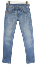 Levi's 519 Hommes Jeans W29/L32 Moustaches Délavé Extensible Bleu Braguette Zip