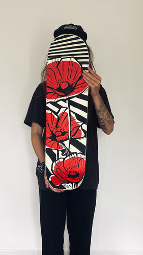 Planche skate recyclée peinte - planche,