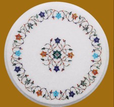 12 " Décorative Marbre Café Table Floral Art Pierre Pietra Dura