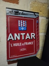 plaque émaillée ancienne Bidon D'huile Antar/double-sided Antar oil can enameled