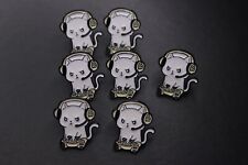 7 enamel lapel Pin Bundle joblot wholesale resell angry gamer cat game player