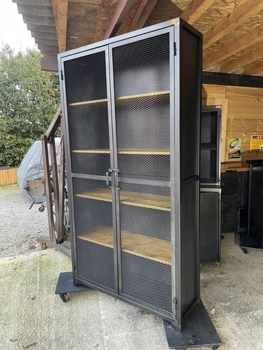 Armoire industriel bois - , métal