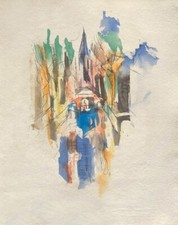 JEAN MARZELLE En Hollande - Reflets Sur L'eau Amsterdam gravure 1964