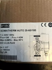 Pompe de chaudière circulateur SOMATHERM AUTO 25-60/180  Neuve