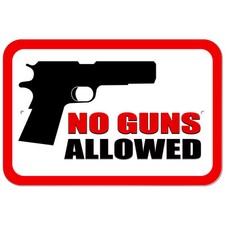 Plastic Sign No Guns Allowed