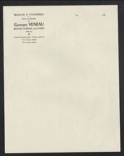 MOULIN-L'EVEQUE prés COSNE (58) MEUNIER / FARINE "Georges VENEAU" Lettre en 1950