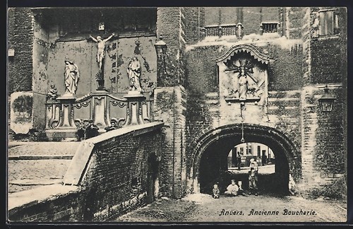 Cpa anvers ancienne boucherie - cpa, anvers,
