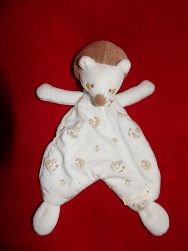 Doudou plat hérisson beige - plat,
