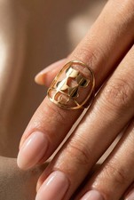 Bague duo chats ajustable en