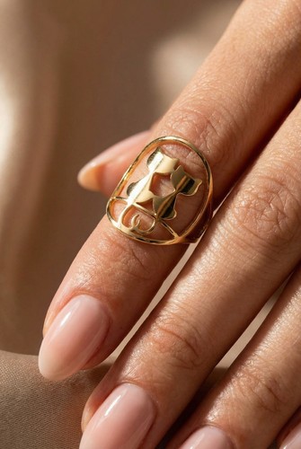 Bague duo chats ajustable - , en