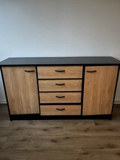 Commode Noir Et Bois Aulne