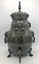 Heavy antique french water fountain early 1900's pewter lion heads