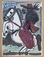 Lithographie couleur d'après Pablo PICASSO : Toros y Toreros. Picador