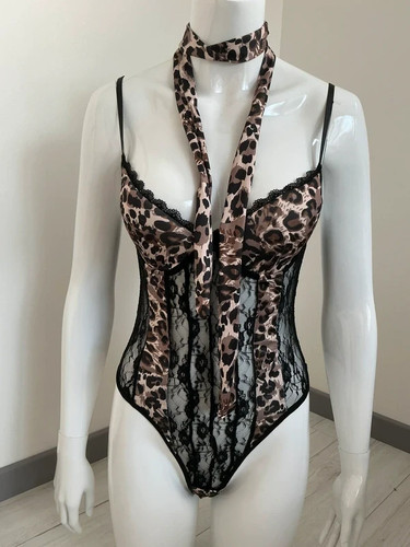 Body sexy léopard dentelle - léopard,