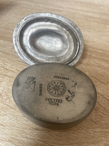 Petite boîte ovale étain - boîte,