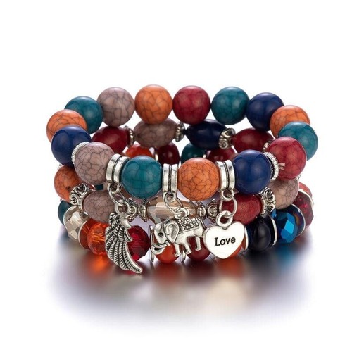 3pc elephant charm beaded - charm,