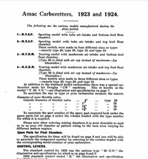 1923 Amac Moto Carburateur Parties Manuel 27 Page TT25 TT30  Copie Pdf CD