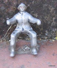 SOLDAT METALLIX ALUMINIUM / FIGURINE MOTOCYCLISTE POMPIER NO QUIRALU COFALU RF
